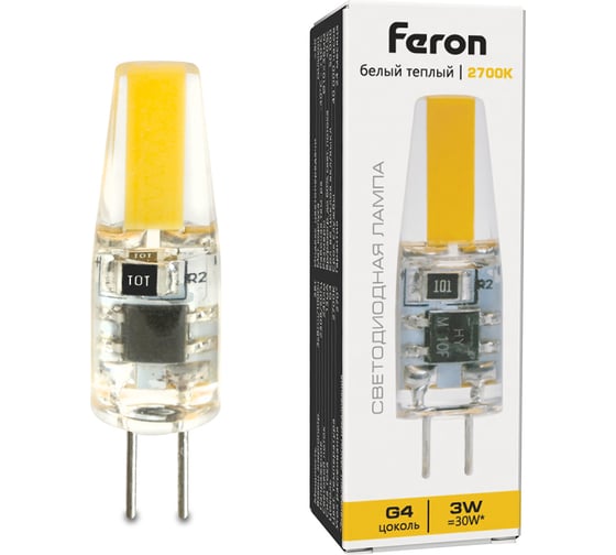 Изображение товара Лампа светодиодная FERON LB-423 G4 3W 230V 2700K, 51167