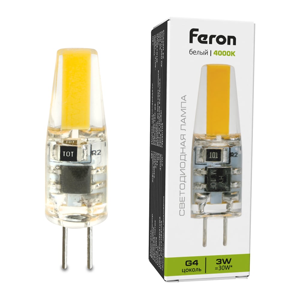 Изображение товара Светодиодная лампа FERON LB-423 G4 3W 230V 4000K для общего освещения