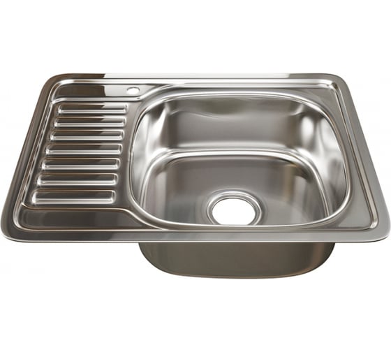 Изображение товара Врезная мойка mixline 50х65х18 см, 0.8, правый выпуск 3 1/2, с сифоном 533712