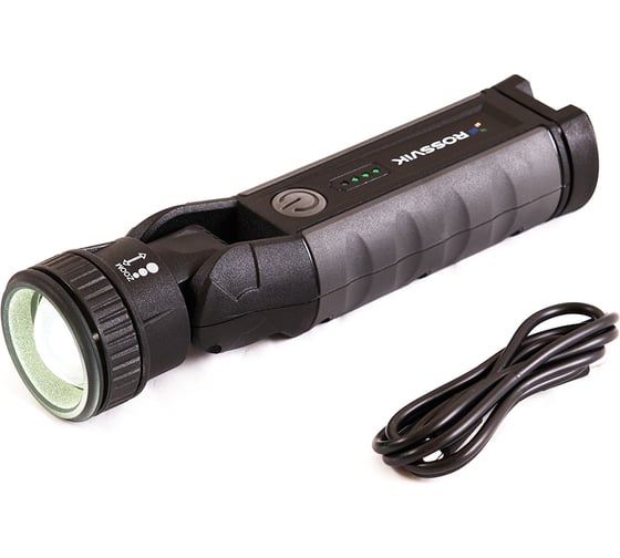 Изображение товара Фонарь светодиодный, аккумуляторный Rossvik, 900люмен, 3.7В, 2500мАч FL900W