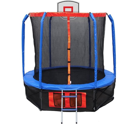 Изображение товара Батут Ecos 14 с сеткой лесенкой и баскетбольным кольцом BS-14FT-3 010368