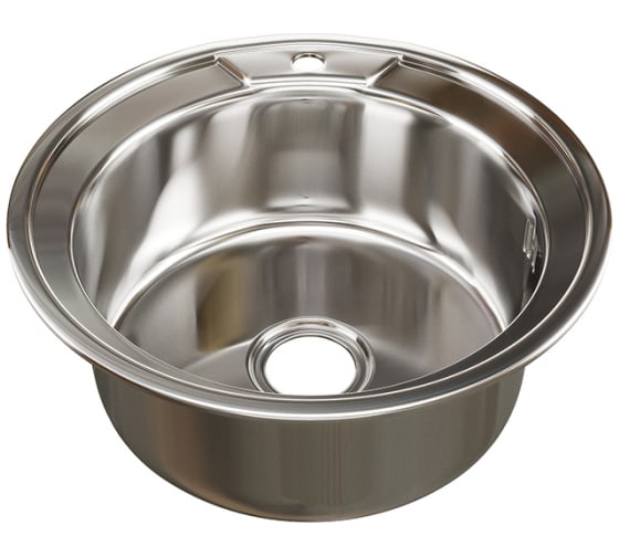 Изображение товара Мойка mixline круглая, 51х51х18 см, 0.8, выпуск 3 1/2, с сифоном 528185
