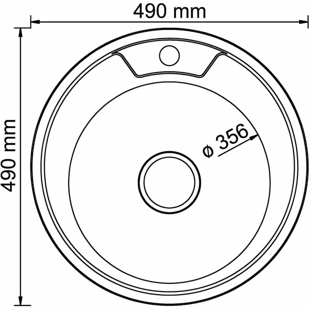 Изображение товара Мойка mixline круглая, 49х49х18 см, 0.8, выпуск 3 1/2, с сифоном 528183 Изображение товара Мойка mixline круглая, 49х49х18 см, 0.8, выпуск 3 1/2, с сифоном 528183