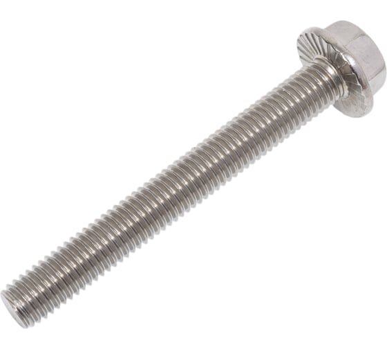 Изображение товара Болт DINFIX DIN 6921 с шестигранной головкой с фланцем с зазубринами 10x80 А2 нержавеющая сталь, 4 шт. 00-0005353