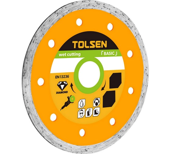 Изображение товара Диск алмазный сплошной, 115x22.2 мм TOLSEN 76732