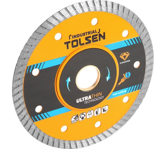 Изображение товара Диск алмазный турбо Industrial, 115x22.2x1.2 мм, ультратонкий TOLSEN 76751