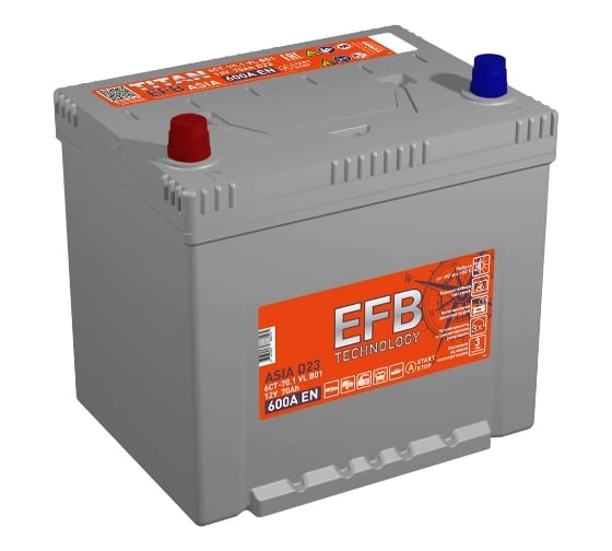 Изображение товара Аккумулятор Tubor ASIA EFB 6СТ-70.1 VL B01 4607008888270