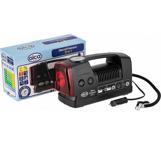 Изображение товара Компрессор Alca 3 в 1 Nonstop с лампой, 21 бар, 12 В, 12 А, 12 л/мин, 144 Вт 219000