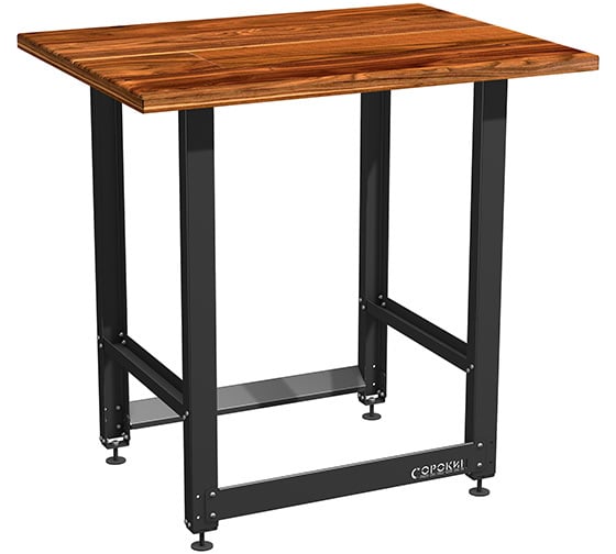 Изображение товара Верстак Сорокин Small со столешницей из массива и траверсами для хранения мотоколёс 35.24