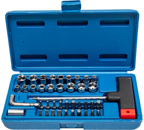 Изображение товара Отвертка с битами и головками VOREL Т-образная, 41 шт 65150