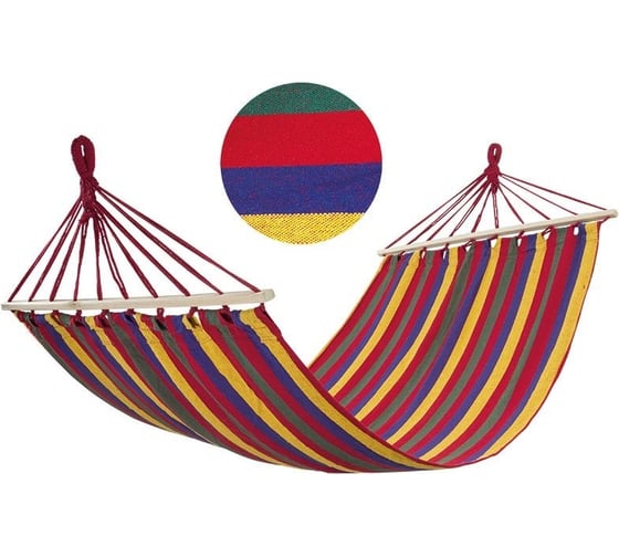 Изображение товара Полотняный гамак Ecos Ham-08 с деревянной планкой, р-р 200х100 см 004969