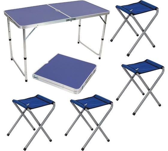 Изображение товара Комплект Ecos Пикник CHO-150-E стол и 4 стула, синий 992981