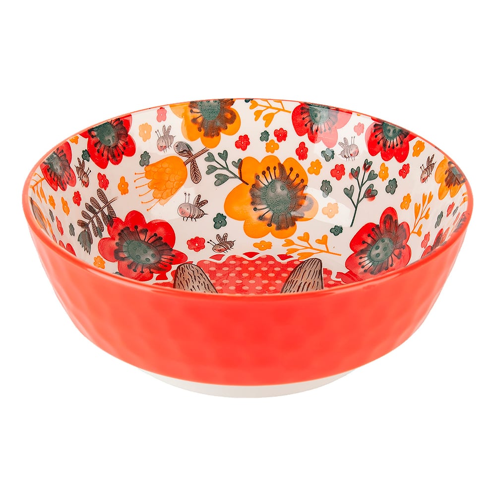 Изображение товара Салатник Nouvelle Kawaii 1500 мл фарфор красный с рисунком