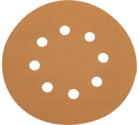 Изображение товара Круг шлифовальный GOLD B312T (5 шт; 125 мм; на липучке; 8 отв; золотистый; P400) SUNMIGHT 58116R