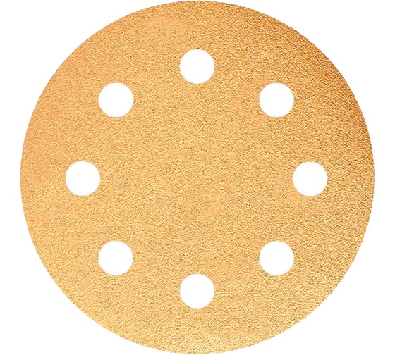 Изображение товара Круг шлифовальный GOLD B312T (5 шт; 125 мм; на липучке; 8 отв; золотистый; P120) SUNMIGHT 58108R