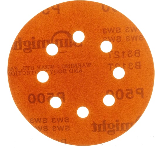 Изображение товара Круг шлифовальный GOLD B312T (5 шт; 125 мм; на липучке; 8 отв; золотистый; P500) SUNMIGHT 58117R