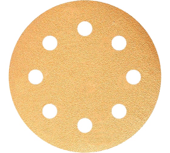 Изображение товара Круг шлифовальный GOLD B312T (5 шт; 125 мм; на липучке; 8 отв; золотистый; P150) SUNMIGHT 58109R
