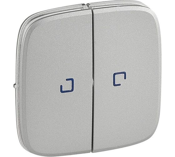 Изображение товара Лицевая панель для выключателя двухклавишного с подсветкой Legrand Valena ALLURE алюминий 755227