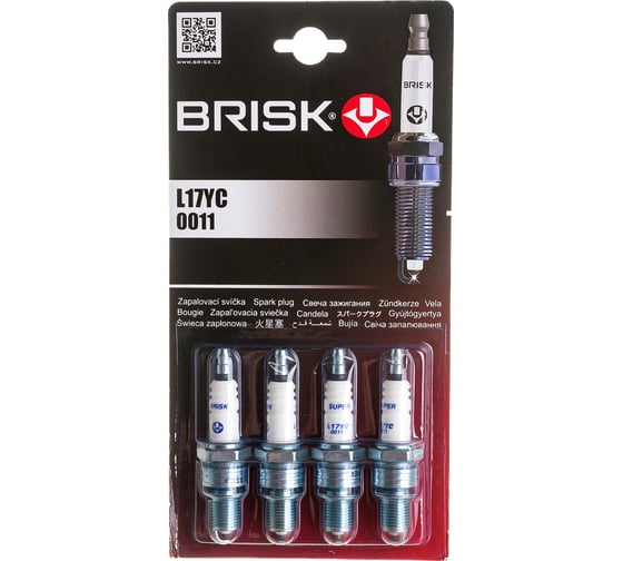 Изображение товара Свеча зажигания SUPER (4 шт; ГАЗ; 406/инжектор) BRISK 0011 L17YC-J