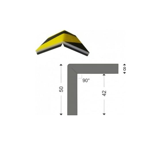 Изображение товара Защитный профиль П-МАТ сигнальный тип E 8/42 1 м. 5 шт. E8/1/100/42AMR