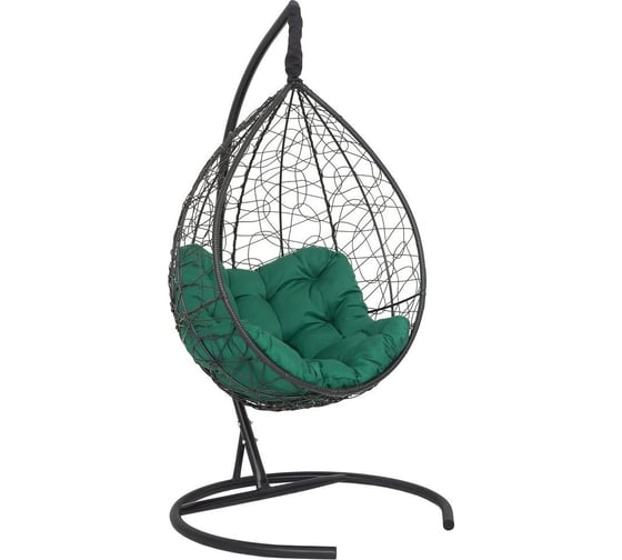 Изображение товара Подвесное кресло-кокон Лаура SEVILLA RELAX черное + каркас, подушка зеленая SEV-5 103