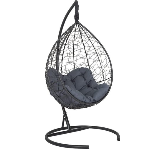 Изображение товара Подвесное кресло-кокон Лаура SEVILLA RELAX черное + каркас, подушка темно-серая SEV-5 112
