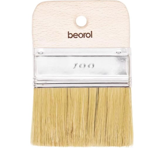 Изображение товара Плоская кисть BEOROL деревянная ручка 100x9 мм drb100ru 271738