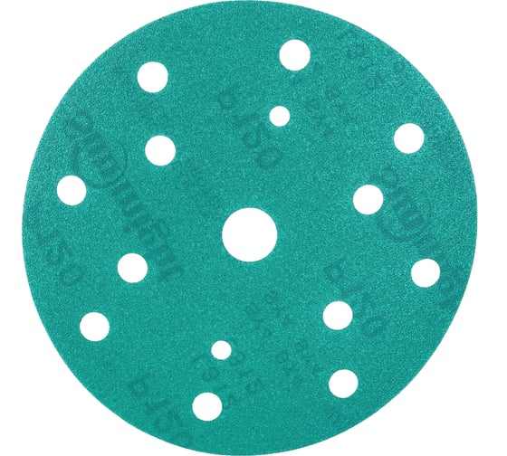 Изображение товара Круг шлифовальный FILM L312TV (100 шт; 150 мм; на липучке; 15 отв; зелёный; P120) SUNMIGHT 53008