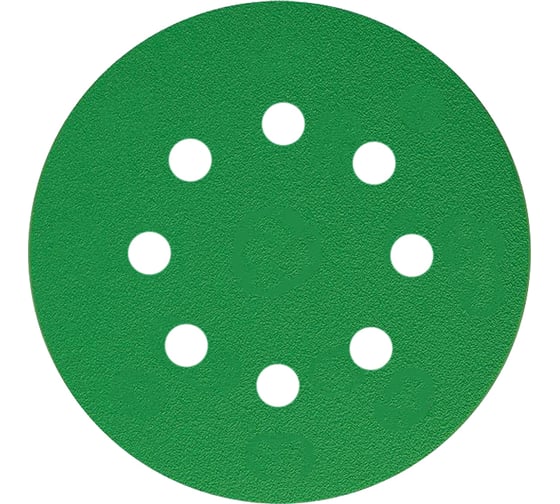 Изображение товара Круг шлифовальный FILM L312TV (100 шт; 125 мм; на липучке; 8 отв; зелёный; P280) SUNMIGHT 53213