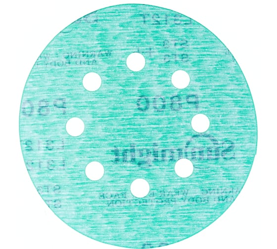 Изображение товара Круг шлифовальный FILM L312T+ (5 шт; 125 мм; на липучке; 8 отв; зелёный; P800) SUNMIGHT 53219R