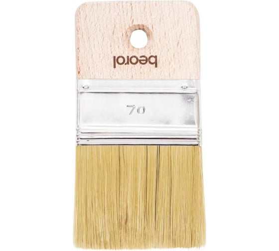 Изображение товара Плоская кисть BEOROL деревянная ручка 70x9 мм drb70ru 271737