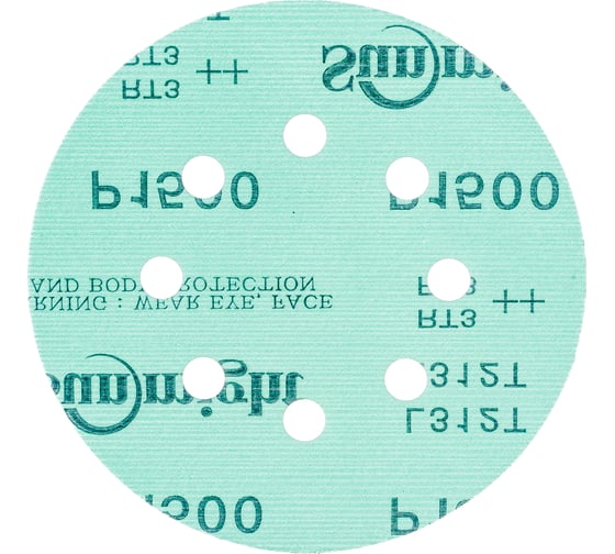 Изображение товара Круг шлифовальный FILM L312T+ (5 шт; 125 мм; на липучке; 8 отв; зелёный; P1500) SUNMIGHT 53222R