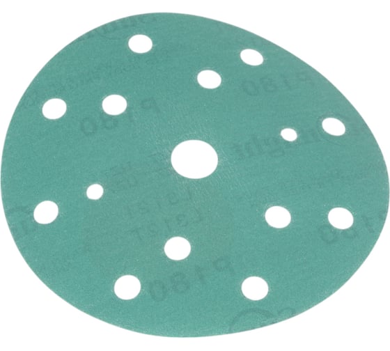 Изображение товара Круг шлифовальный FILM L312T (5 шт; 150 мм; на липучке; 15 отв; зелёный; P180) SUNMIGHT 53010R