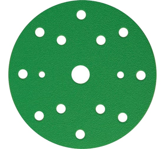 Изображение товара Круг шлифовальный FILM L312T (5 шт; 150 мм; на липучке; 15 отв; зелёный; P400) SUNMIGHT 53016R