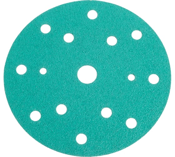 Изображение товара Круг шлифовальный FILM L312T (5 шт; 150 мм; на липучке; 15 отв; зелёный; P60) SUNMIGHT 53005R
