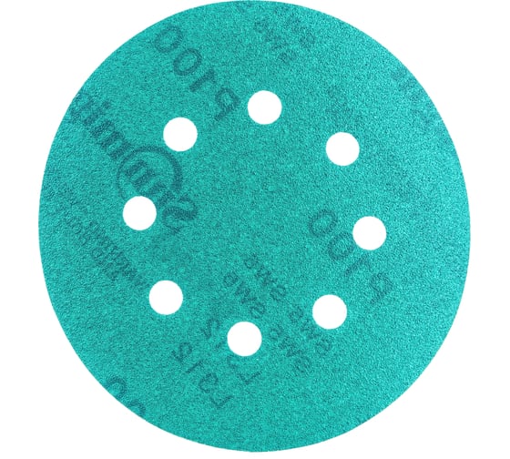 Изображение товара Круг шлифовальный FILM L312TV (100 шт; 125 мм; на липучке; 8 отв; зелёный; P100) SUNMIGHT 53207