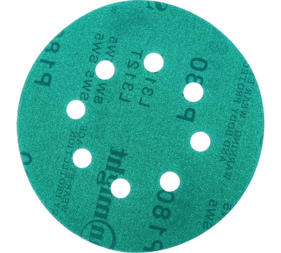 Изображение товара Круг шлифовальный FILM L312TV (100 шт; 125 мм; на липучке; 8 отв; зелёный; P180) SUNMIGHT 53210