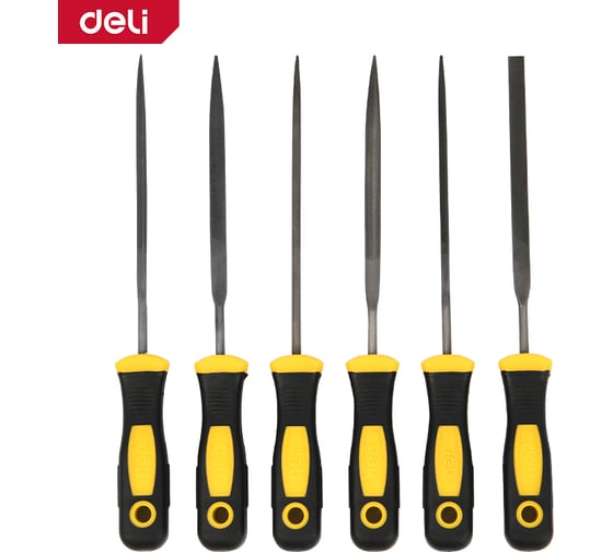 Изображение товара Набор надфилей DELI 6шт DL2141 160мм, подшипниковая сталь 147052