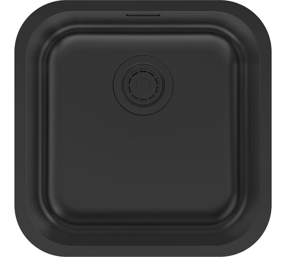 Изображение товара Мойка Paulmark VELLO 44 UNI, нерж. сталь, матовый черный NANO-PVD, 446x446мм VE44-MBN
