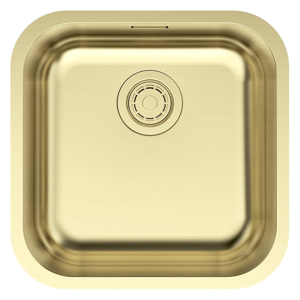 Изображение товара Мойка кухонная Paulmark VELLO 44 UNI, нержавеющая сталь, светлое золото, 446x446мм