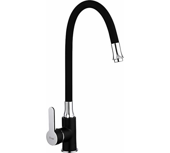 Изображение товара Смеситель для кухни FRAP 35к F4042 гибкий излив, гайка, боковая, черный 537596