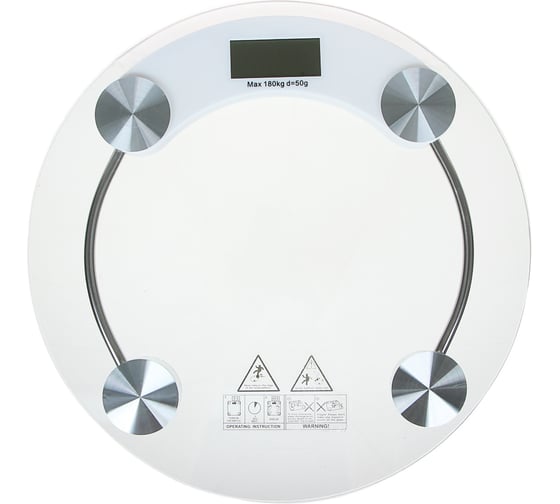 Изображение товара Весы напольные электронные Leben круглые, ЖК-дисплей, макс. нагр.до 180 кг, стекло, d33 см 487-020