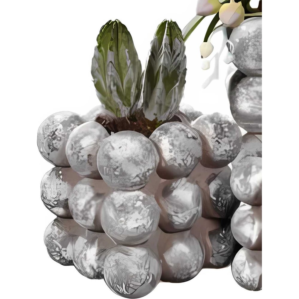 Изображение товара Керамическое кашпо SCHEURICH Hermes antique stone квадрат 125х125 мм