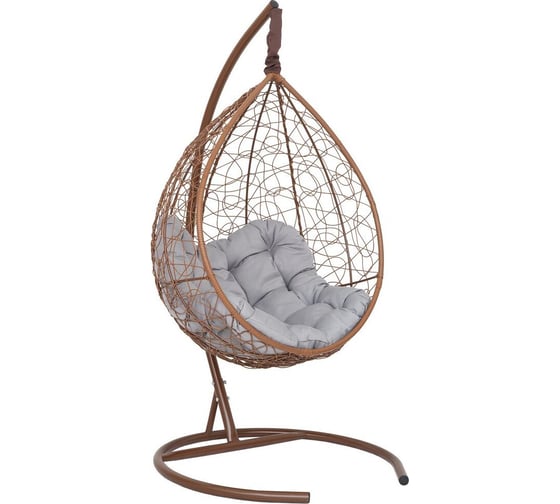 Изображение товара Подвесное кресло-кокон Лаура SEVILLA RELAX горячий шоколад+ каркас, подушка светло-серая SEV-5 411
