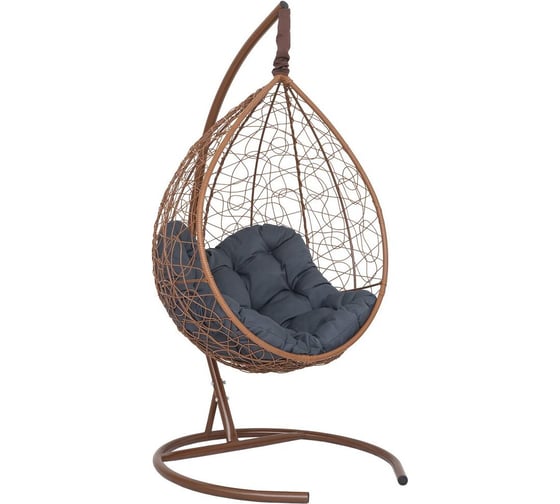 Изображение товара Подвесное кресло-кокон Лаура SEVILLA RELAX горячий шоколад+ каркас, подушка темно-серая SEV-5 412