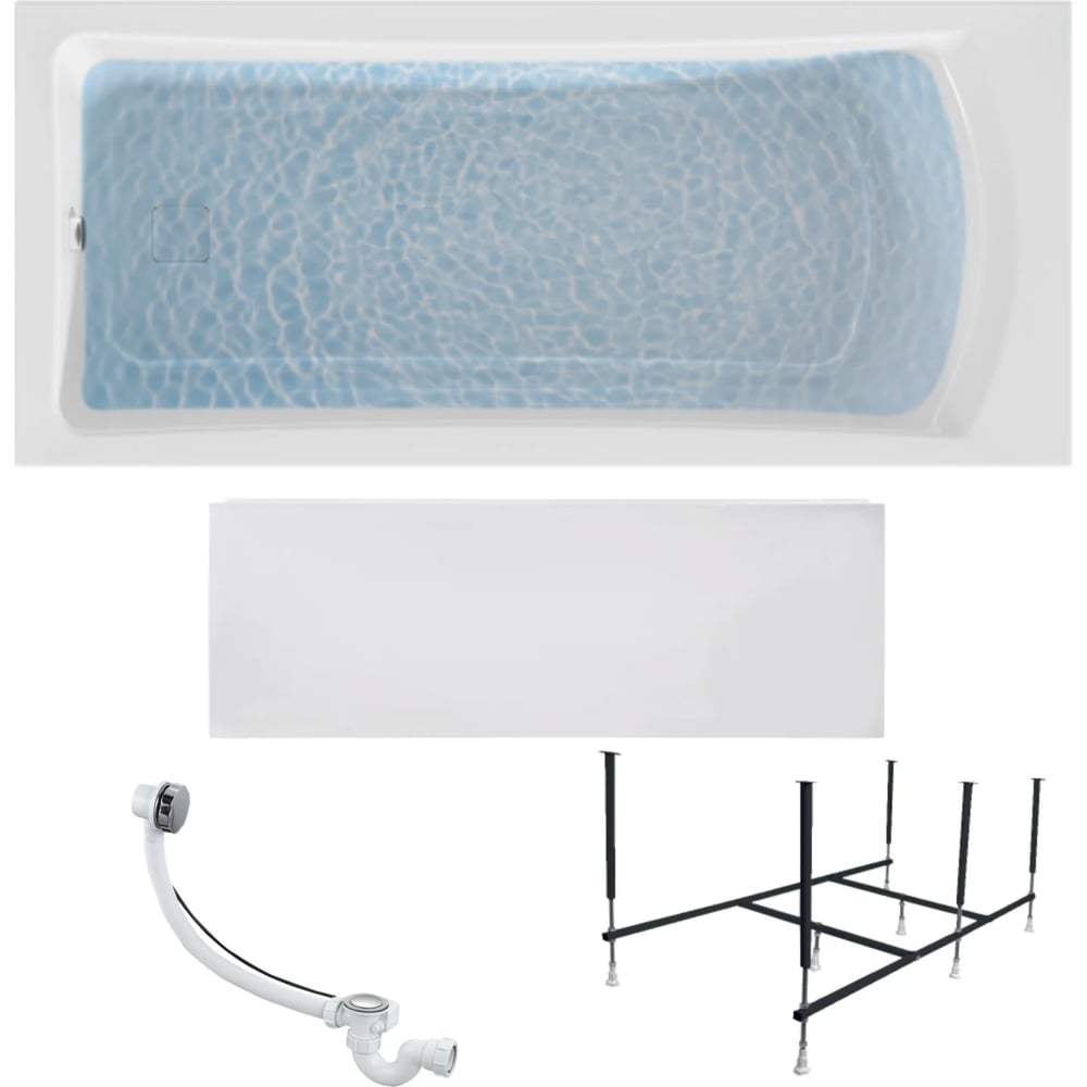 Изображение товара Акриловая ванна 1Marka PRIME 150x75 с набором, современный дизайн