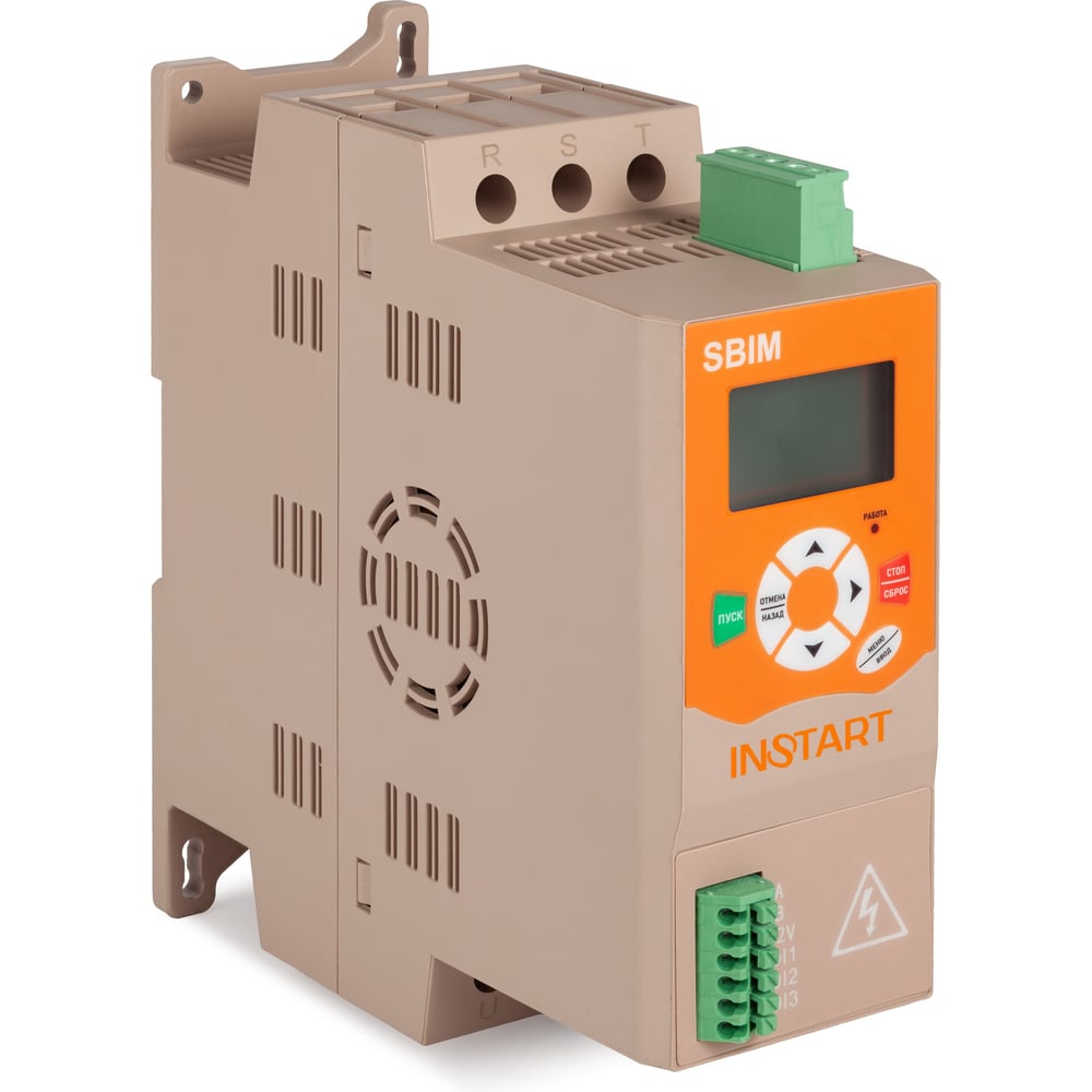 Изображение товара Устройство плавного пуска INSTART SBIM-3.0/7.2-04 3.0кВт 7.2А, 3 ~ 400 (380)B, IP20, байпас встроен 63700