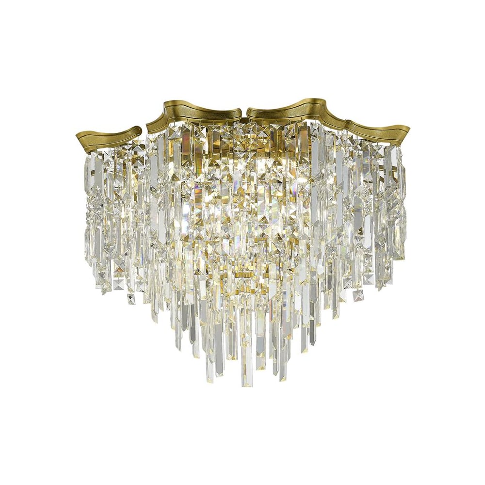 Изображение товара Потолочный светильник классика с хрусталем и латунью 7 ламп E14