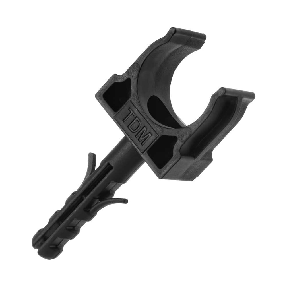 Изображение товара Крепеж-клипса для трубы TDM ELECTRIC 16 мм с дюбелем 100 шт черная