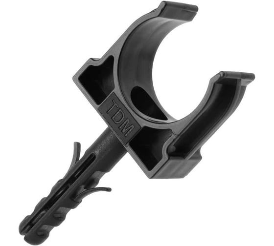 Изображение товара Крепеж-клипса для трубы TDM ELECTRIC 20 мм, с дюбелем, черная, 100 шт. TDM SQ0405-0192
